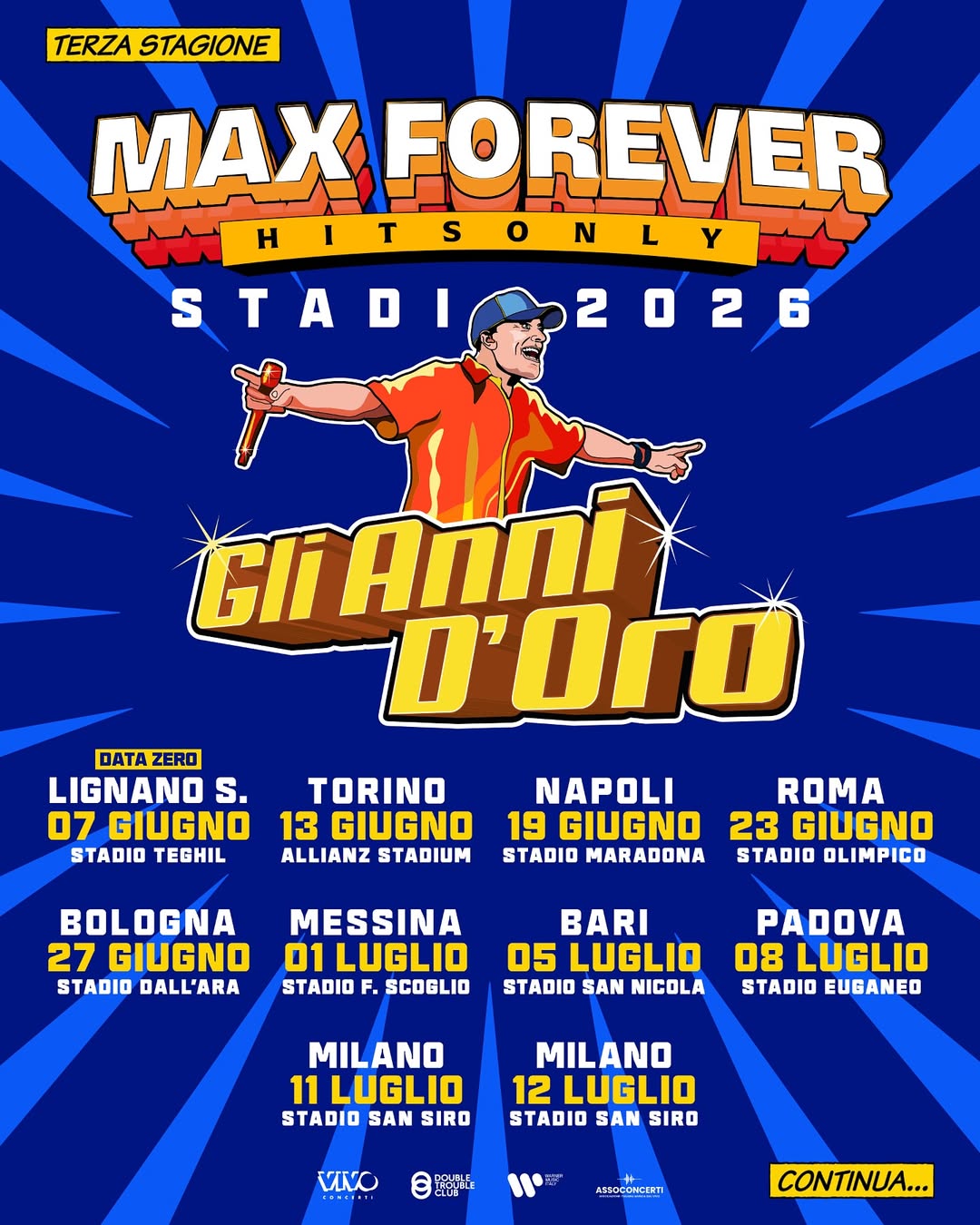 Max Pezzali Max Forever Stadi Tour Poster 2026